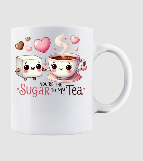 Sugar to my Tea model alb pe tricou