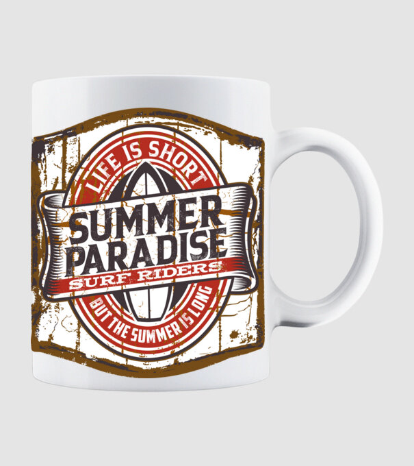 Summer Paradise model alb pe tricou