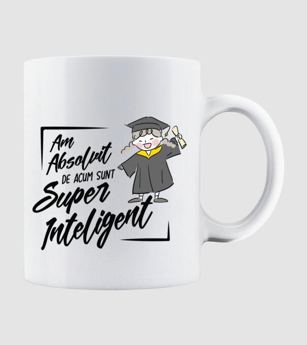 Sunt super inteligent model alb pe tricou