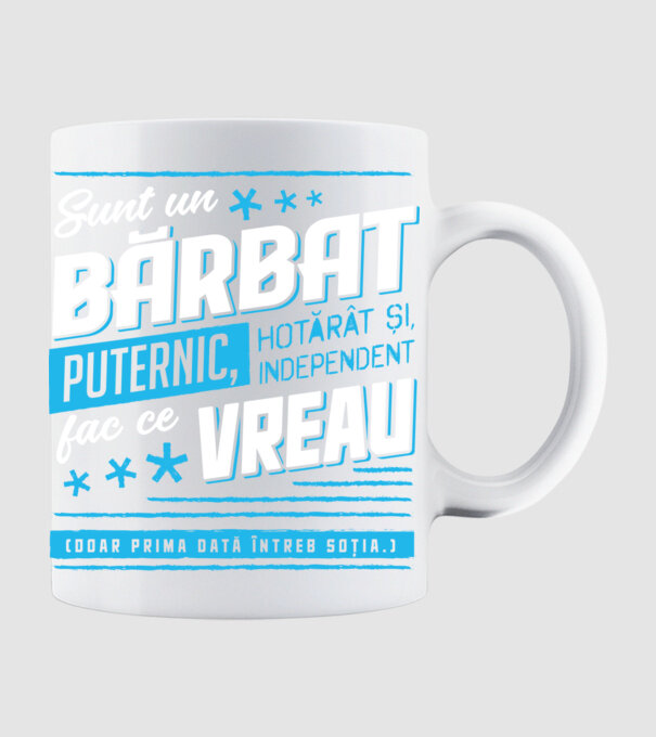 Sunt un bărbat puternic model alb pe tricou
