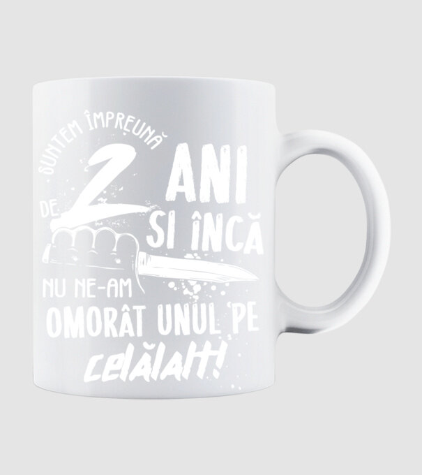 Suntem împreună de 2 ani model alb pe tricou