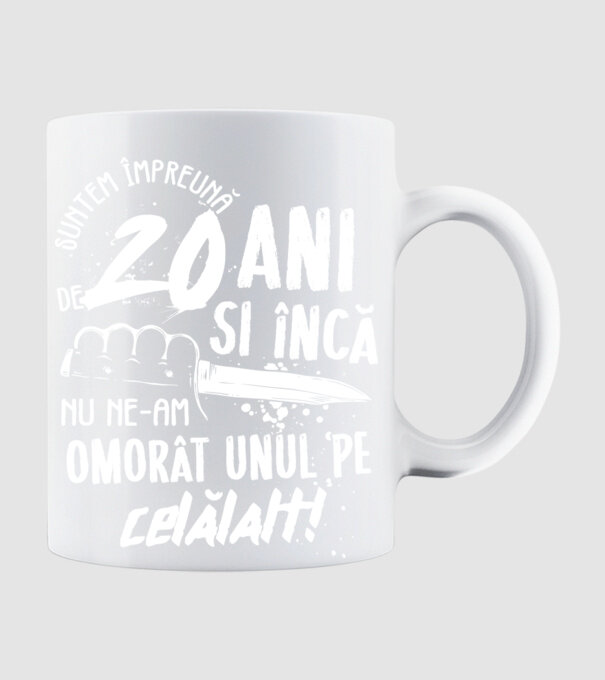 Suntem împreună de 20 ani model alb pe tricou