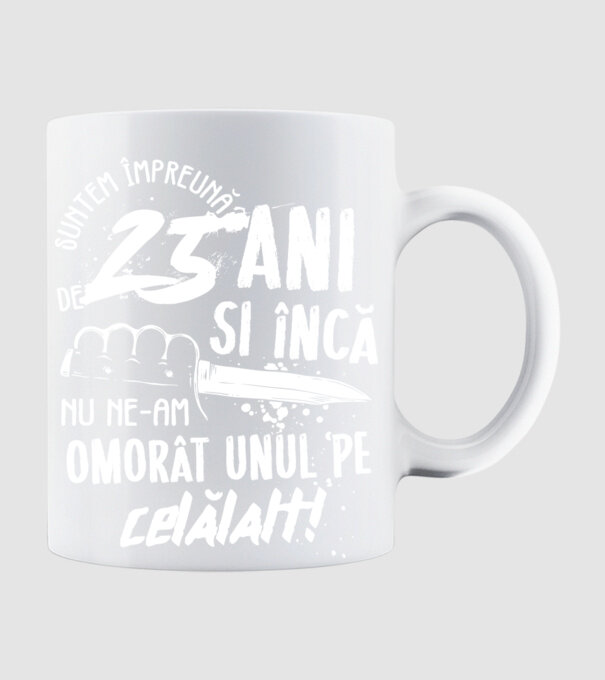 Suntem împreună de 25 ani model alb pe tricou