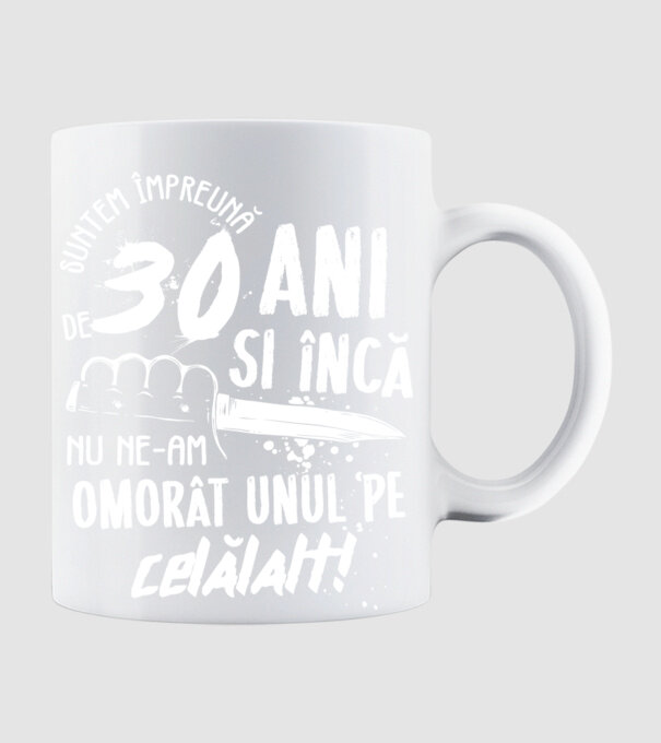 Suntem împreună de 30 ani model alb pe tricou