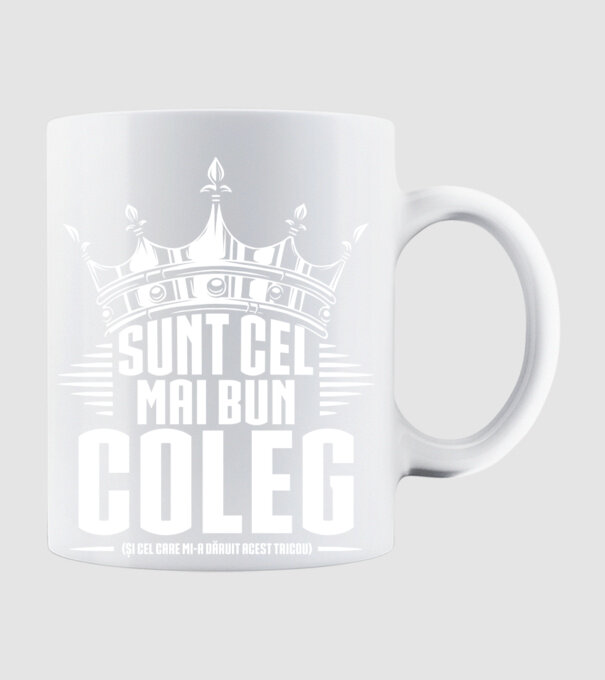 super coleg model alb pe tricou