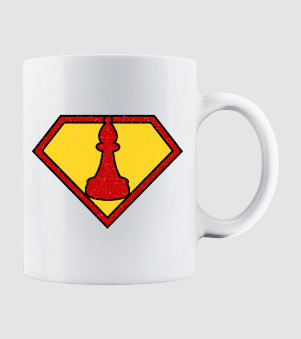 SuperChess alergător de șah model alb pe tricou