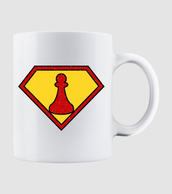 SuperChess pion de șah model alb pe tricou