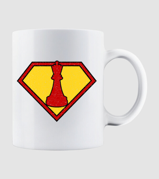 SuperChess regină model alb pe tricou