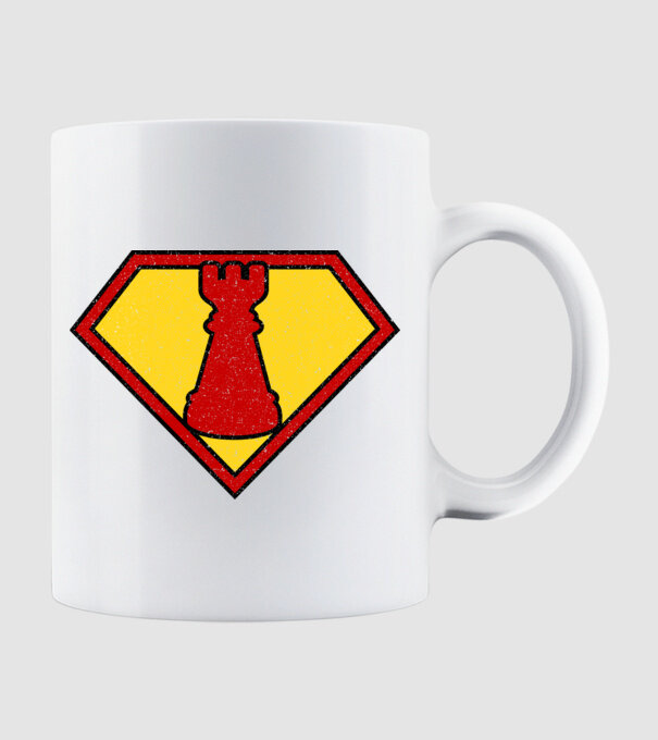 SuperChess turnul de sah model alb pe tricou