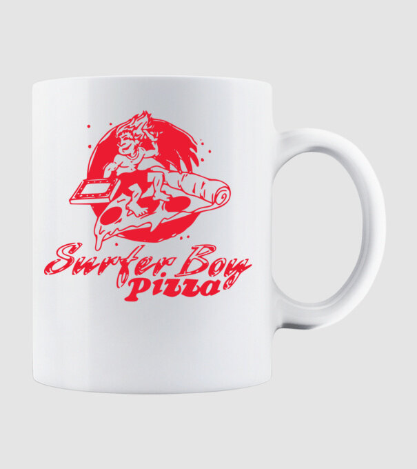 surfer boy pizza stranger things model alb pe tricou