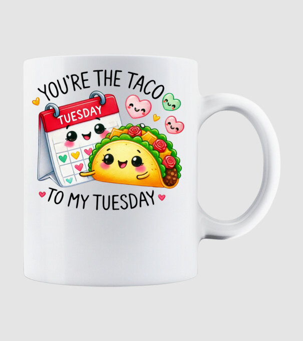 Taco to my Tuesday model alb pe tricou