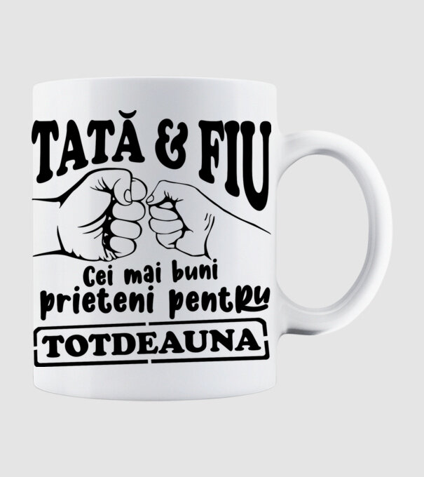 tată & fiu - cei mai buni prieteni pentru totdeauna model alb pe tricou