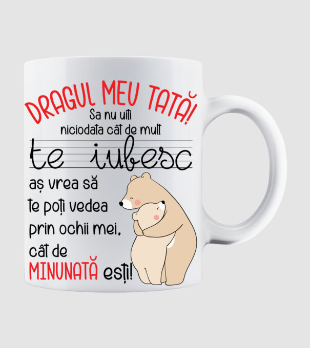 Tată Cât de minunat ești model alb pe tricou