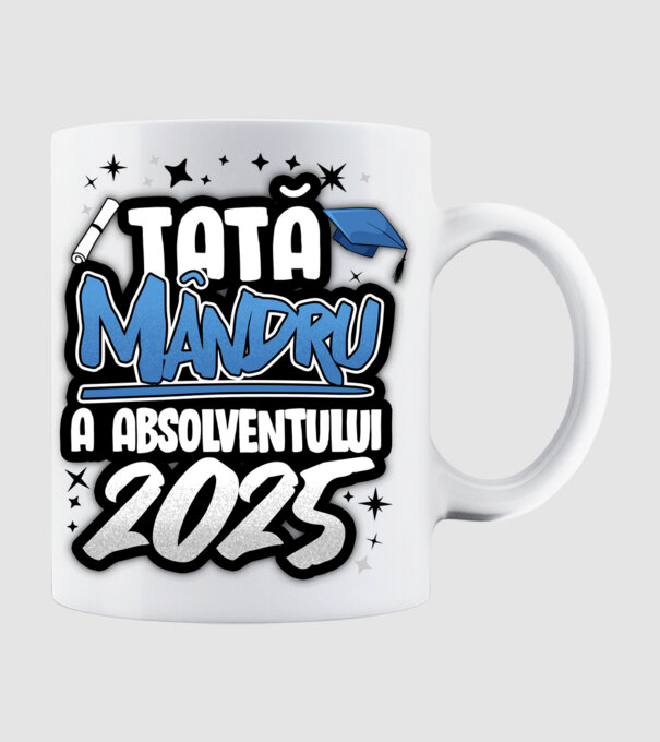 Tată MÂNDRU a absolventului model alb pe tricou