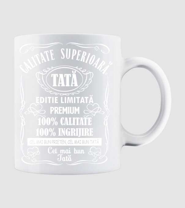 Tată Premium - ediție limitată model alb pe tricou