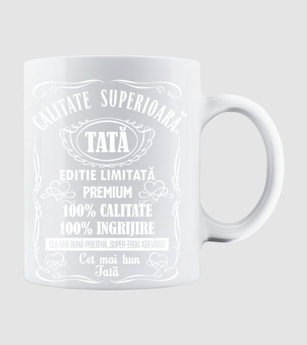 Tată Premium - ediție limitată model alb pe tricou