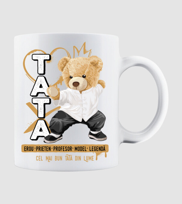 Tati Teddy model alb pe tricou