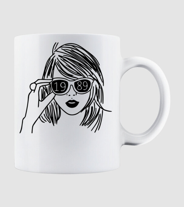 Taylor Swift 1989 model alb pe tricou