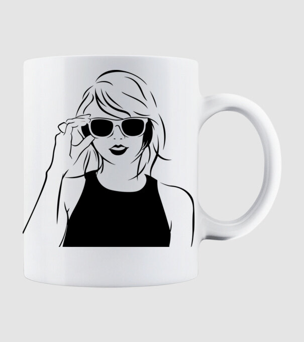 Taylor Swift model alb pe tricou