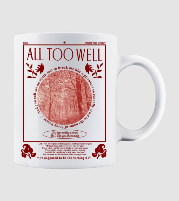 Taylor Swift All too well model alb pe tricou