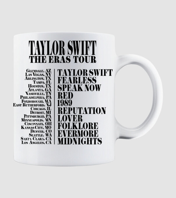 Taylor Swift Eras tour back model alb pe tricou