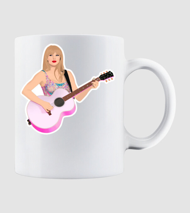 Taylor Swift pink model alb pe tricou