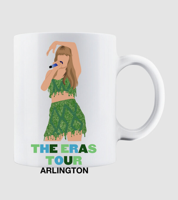 Taylor Swift The Eras Tour Arlington 2 model alb pe tricou