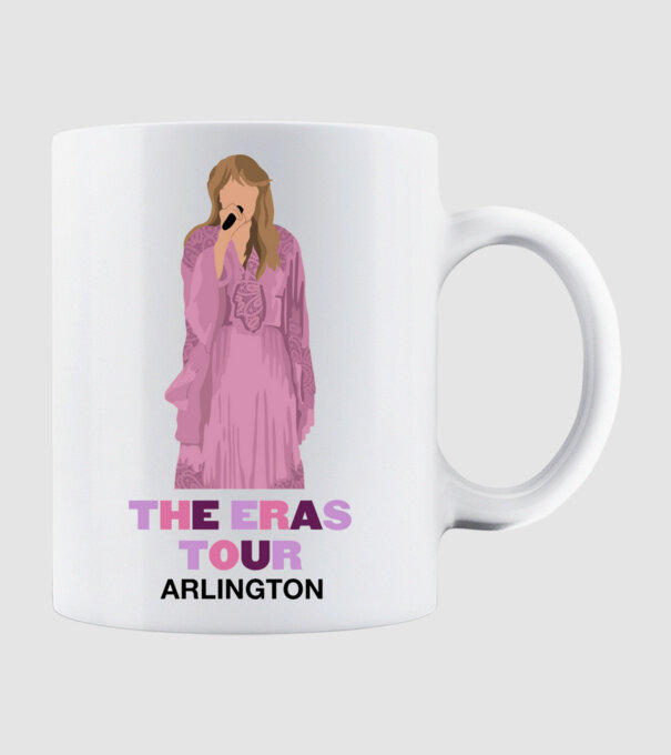 Taylor Swift The Eras Tour Arlington 3 model alb pe tricou