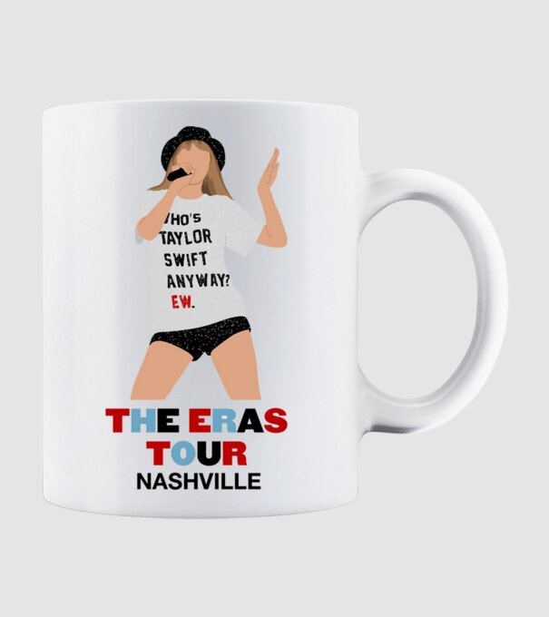 Taylor Swift The Eras Tour Nashville 2 model alb pe tricou