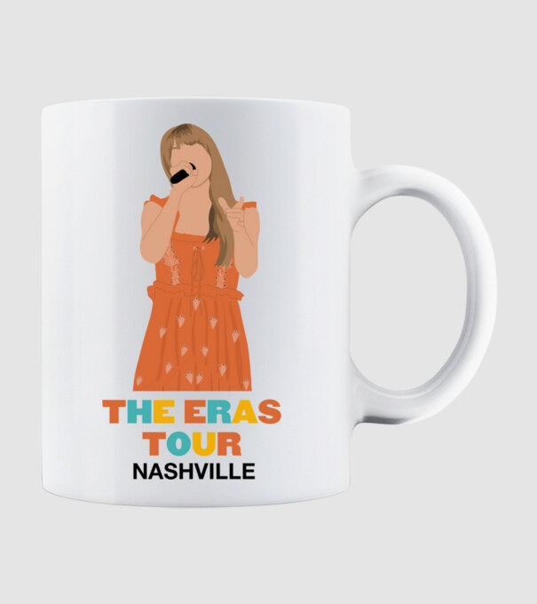 Taylor Swift The Eras Tour Nashville 3 model alb pe tricou