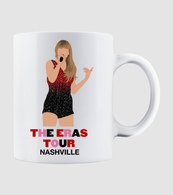Taylor Swift The Eras Tour Nashville model alb pe tricou