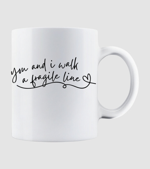 Taylor Swift you and i walk a fragile line model alb pe tricou