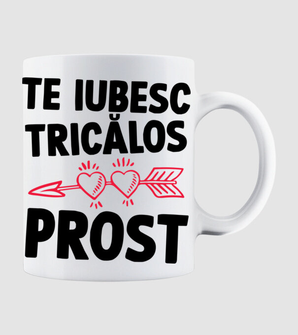 Te iubesc, ticălos prost model alb pe tricou