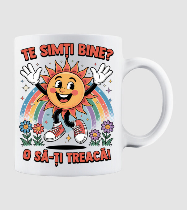 Te simți bine? model alb pe tricou