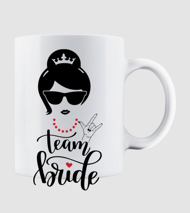 Team Cool Bride model alb pe tricou