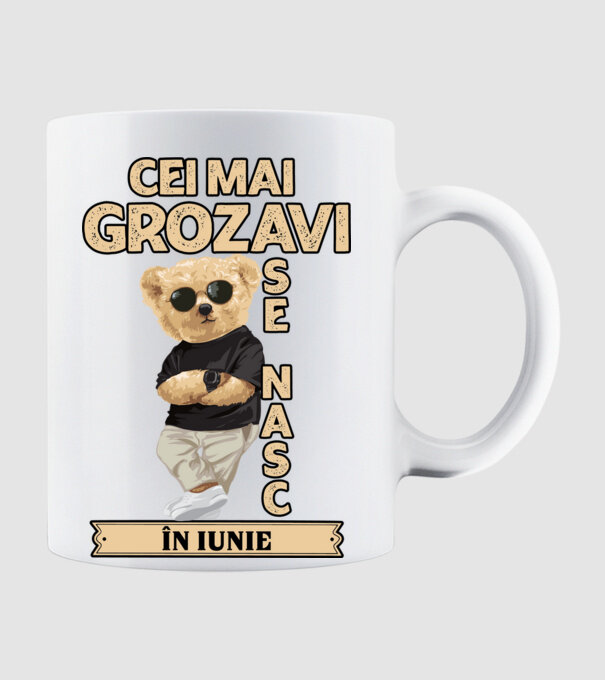 Teddy cel cool iunie model alb pe tricou