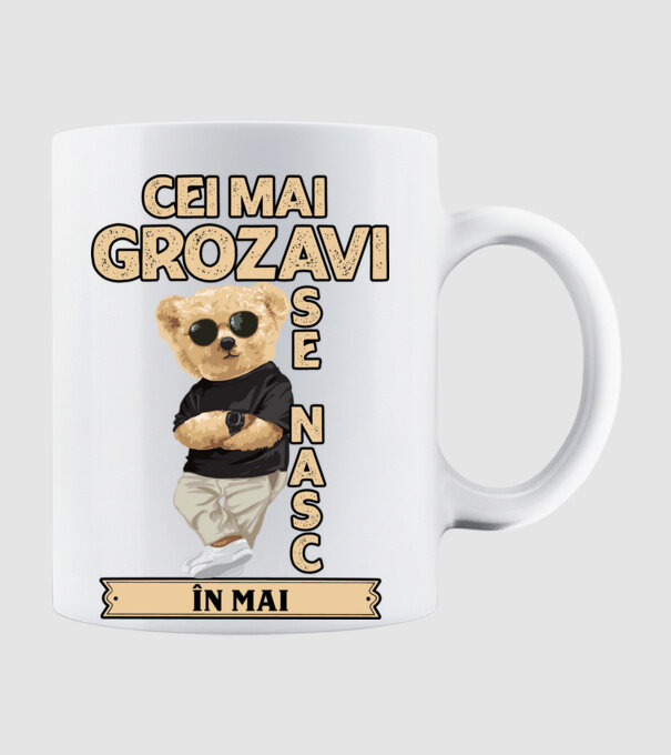 Teddy cel cool Mai model alb pe tricou