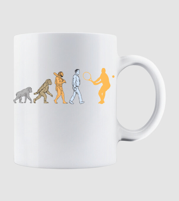 Tennis evolution model alb pe tricou