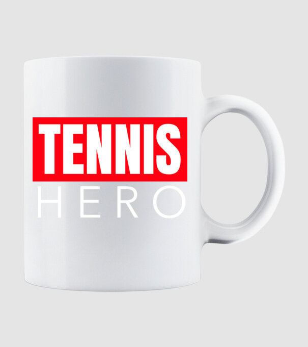 TENNIS HERO model alb pe tricou
