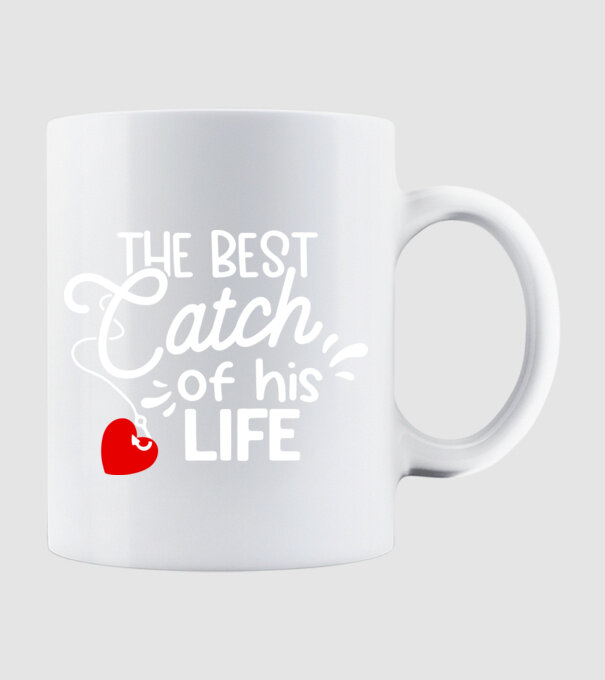 The best catch fehér model alb pe tricou