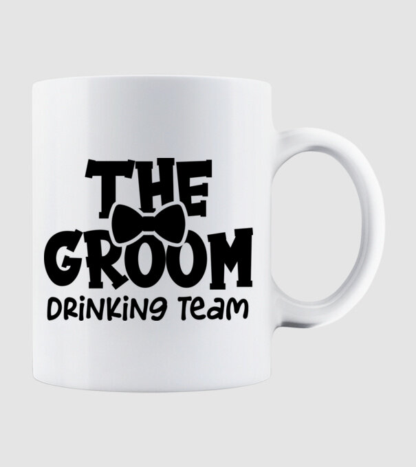 The Groom model alb pe tricou