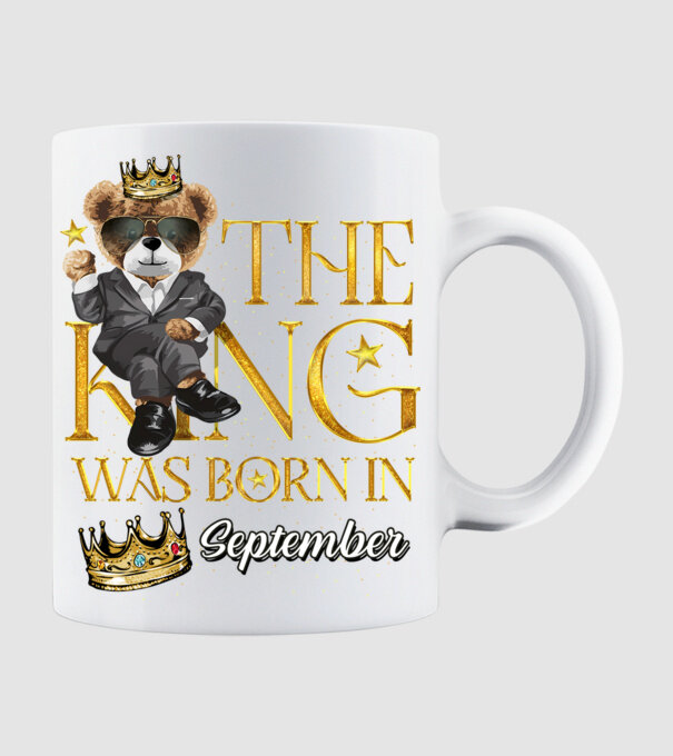 The king was born int SEPTEMBER model alb pe tricou