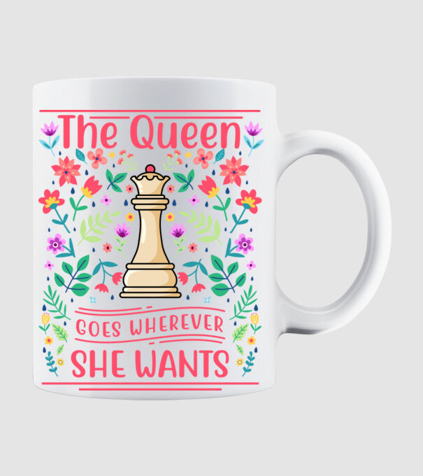 the queen goes wherever she wants model alb pe tricou