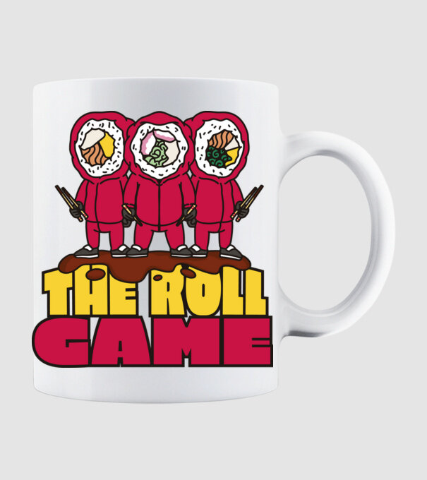 the roll game squid game model alb pe tricou