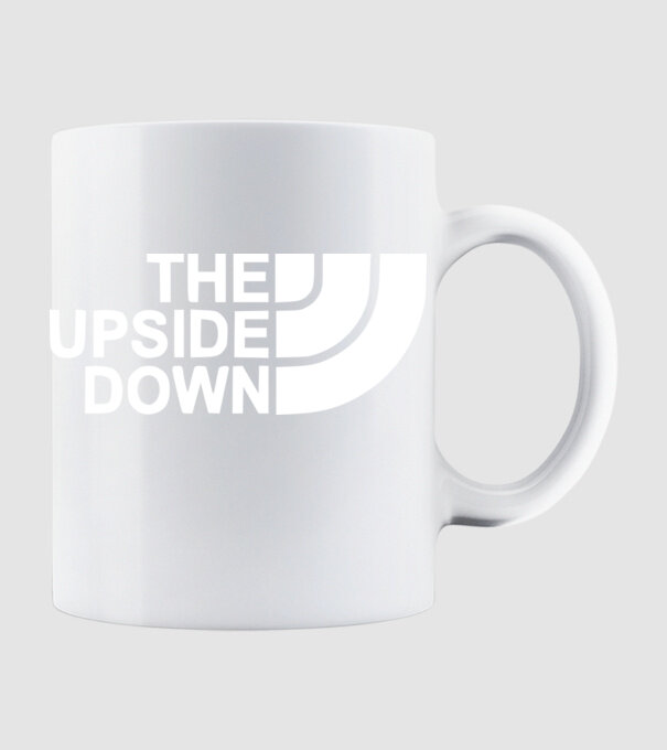 the upside down model alb pe tricou