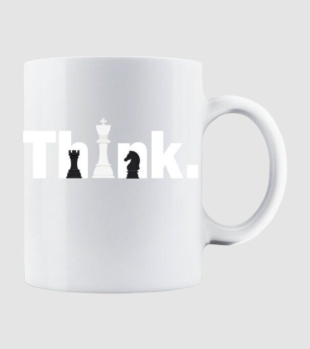 Think model alb pe tricou