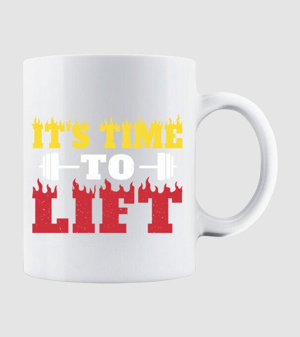 Time to lift model alb pe tricou