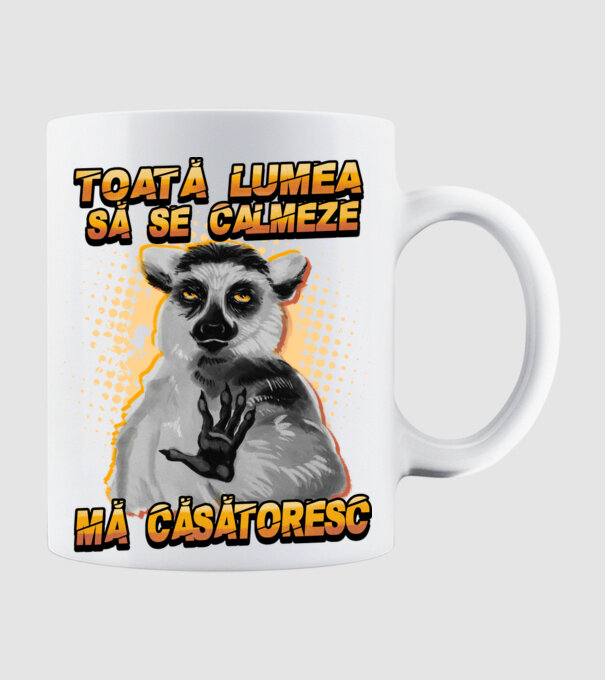 toată lumea - să se calmeze - mă căsătoresc model alb pe tricou
