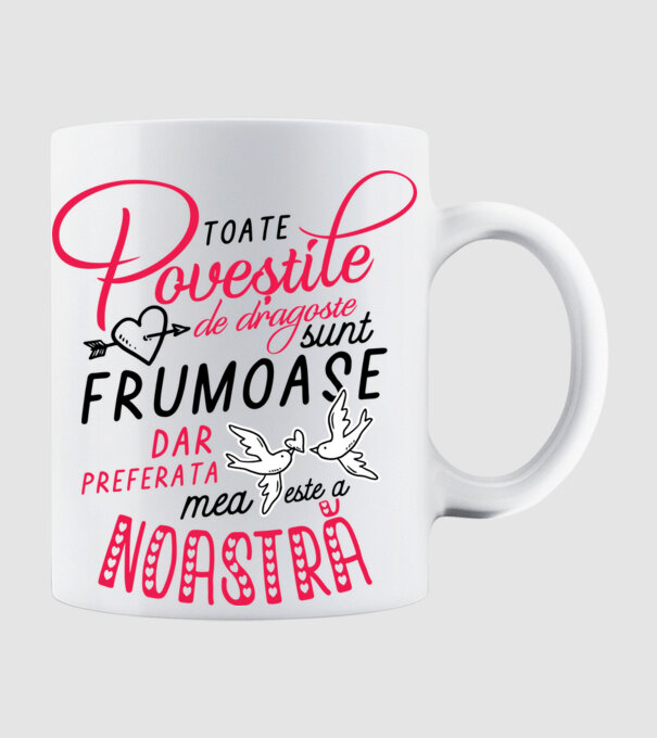 Toate poveștile de dragoste sunt frumoase, dar preferata mea este a noastră model alb pe tricou