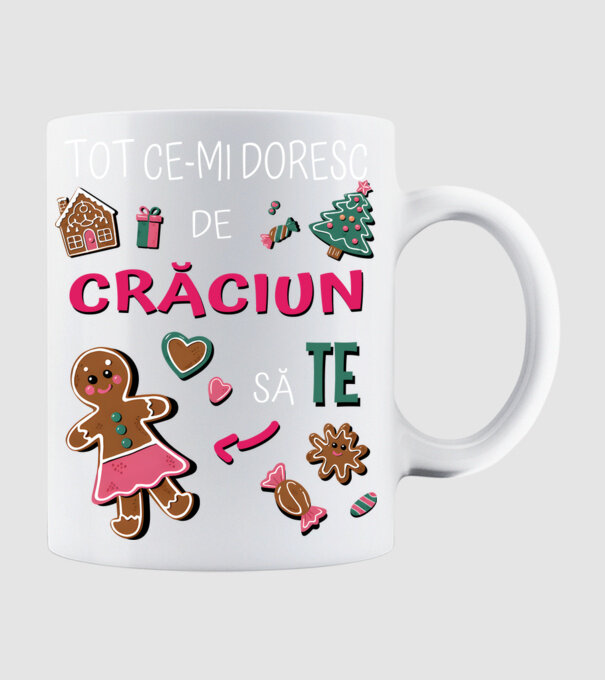 Tot ce-mi doresc de Crăciun să TE Femei Negru model alb pe tricou
